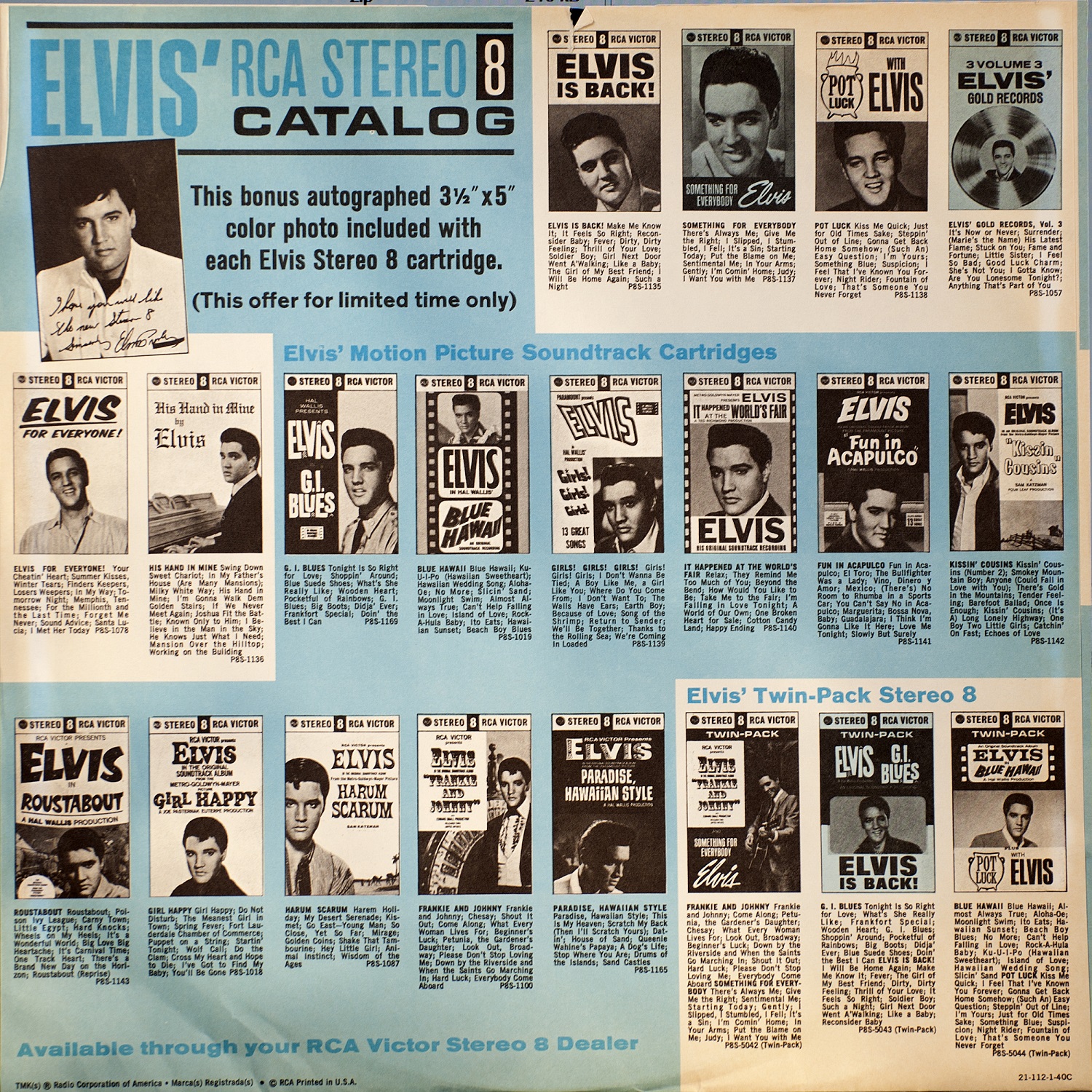 Elvis Presley  Speedway : LP Inlay 2